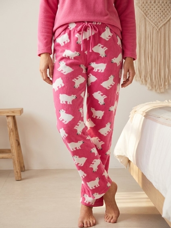 Other - Cozy Pink Polar Bear Fleece Lounge Pants